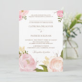 Romantische Aquarellfarben-Blume Hochzeitsfeiern I Einladung (Stehend Vorderseite)