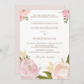 Romantische Aquarellfarben-Blume Hochzeitsfeiern I Einladung (Vorne/Hinten)