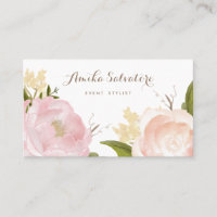 Romantische Aquarellfarben-Blume - Visitenkarte