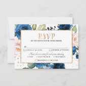 Romantische Aquarellfarben Blütenblütenblume Rose RSVP Karte (Vorderseite)