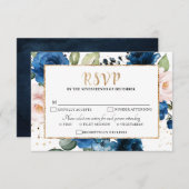 Romantische Aquarellfarben Blütenblütenblume Rose RSVP Karte (Vorne/Hinten)