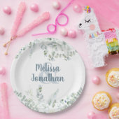 Romantische Aquarellfarben Blütenweiße Blume Hochz Pappteller (Party)