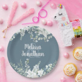 Romantische Aquarellfarben Blütenweiße Blume Hochz Pappteller (Party)