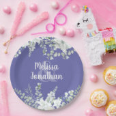 Romantische Aquarellfarben Blütenweiße Blume Hochz Pappteller (Party)