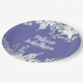 Romantische Aquarellfarben Blütenweiße Blume Hochz Pappteller (Schrägansicht)