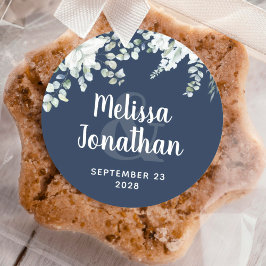 Romantische Aquarellfarben Blütenweiße Blume Hochz Runder Aufkleber