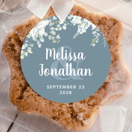 Romantische Aquarellfarben Blütenweiße Blume Hochz Runder Aufkleber