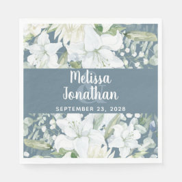 Romantische Aquarellfarben Blütenweiße Blume Hochz Serviette