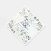 Romantische Aquarellfarben Blütenweiße Blume Hochz Serviette (Ecke)