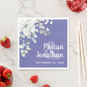 Romantische Aquarellfarben Blütenweiße Blume Hochz Serviette (Beispiel)