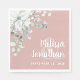 Romantische Aquarellfarben Blütenweiße Blume Hochz Serviette