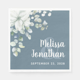 Romantische Aquarellfarben Blütenweiße Blume Hochz Serviette