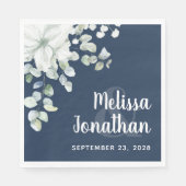 Romantische Aquarellfarben Blütenweiße Blume Hochz Serviette (Vorderseite)