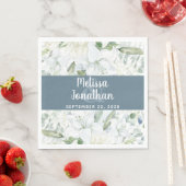 Romantische Aquarellfarben Blütenweiße Blume Hochz Serviette (Beispiel)