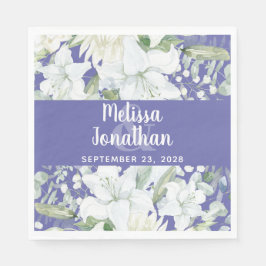 Romantische Aquarellfarben Blütenweiße Blume Hochz Serviette