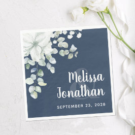 Romantische Aquarellfarben Blütenweiße Blume Hochz Serviette