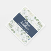 Romantische Aquarellfarben Blütenweiße Blume Hochz Serviette (Ecke)