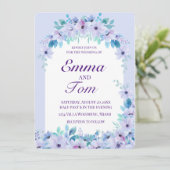 Romantische Aquarellfarben Lila Einladung (Stehend Vorderseite)