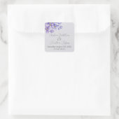 Romantische Aquarellfarben Lilac-Blume Lila Quadratischer Aufkleber (Tasche)