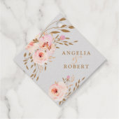 Romantische Aquarellfarben Rosa Rosa Rosa Gold Ros Geschenkanhänger (Rückseite)