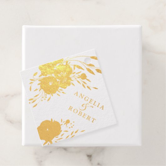 Romantische Aquarellfarben Rosa Rosa Rosa Gold Ros Geschenkanhänger (Mit Box)