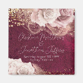 Romantische Aquarellfarben-Rose auf Burgunder Hoch Magnet (Vorne)