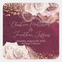 Romantische Aquarellfarben-Rose auf Burgunder Hoch