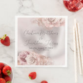Romantische Aquarellfarben-Rose auf Glam Pearl Serviette (Beispiel)
