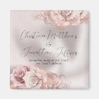 Romantische Aquarellfarben-Rose auf Glam Pearl Wed