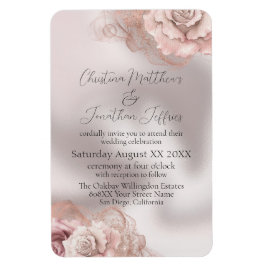 Romantische Aquarellfarben-Rose auf Perle Magnet