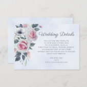 Romantische Aquarellfarben Rose Blaue Hochzeiten D Begleitkarte (Vorne/Hinten)