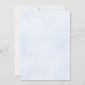 Romantische Aquarellfarben Rose Light Blue Wedding Einladung (Rückseite)