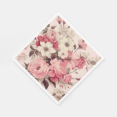 Romantische Aquarellfarben Rosen und Appellerbüche Serviette (Ecke)