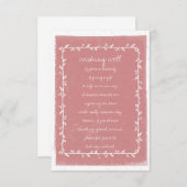 Romantische Aquarellgrenzenwünschkarte Begleitkarte (Vorne/Hinten)