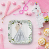 Romantische Aquarellhochzeit Pappteller (Party)