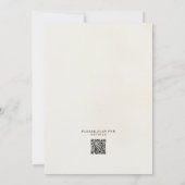 Romantische Aquarellkosmos Blume qr Hochzeit Einladung (Rückseite)