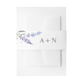 Romantische Aquarelllavene Floral Monogram Einladungsbanderole (Vorderseite Beispiel)