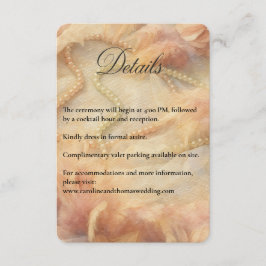 Romantische Aquarellpearls Feathers Wedding Begleitkarte