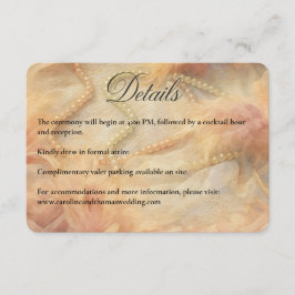 Romantische Aquarellpearls Feathers Wedding Begleitkarte