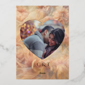 Romantische Aquarellpearls Feathers Wedding Folieneinladung (Rückseite)