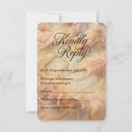 Romantische Aquarellpearls Feathers Wedding RSVP Karte