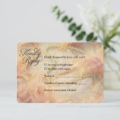 Romantische Aquarellpearls Feathers Wedding RSVP Karte (Stehend Vorderseite)