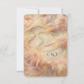 Romantische Aquarellpearls Feathers Wedding RSVP Karte (Rückseite)