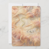 Romantische Aquarellpearls Feathers Wedding Save The Date (Rückseite)