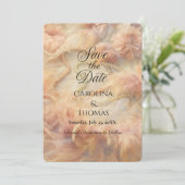 Romantische Aquarellpearls Feathers Wedding Save The Date (Stehend Vorderseite)