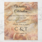 Romantische Aquarellpearls Feathers Wedding Weinetikett (Einzelnes Label)