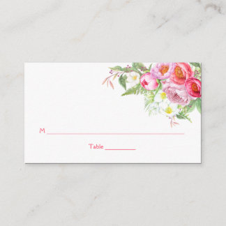 Romantische Aquarellpfeifen Rose Platzkarten