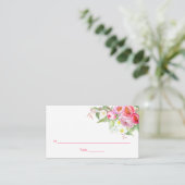 Romantische Aquarellpfeifen Rose Platzkarten (Stehend Vorderseite)