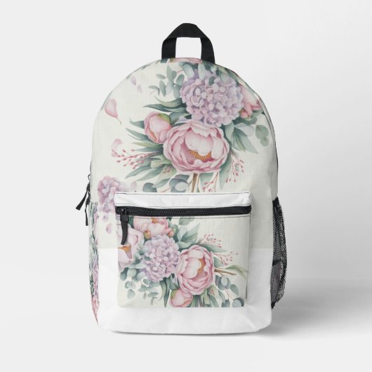 Romantische Aquarelltasche Bedruckter Rucksack (Vorderseite)