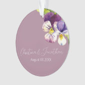 Romantische Aquarellviolen auf Lila Ornament (Vorderseite)